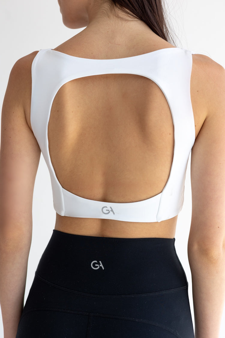 Core Mia Open Back Crop | White