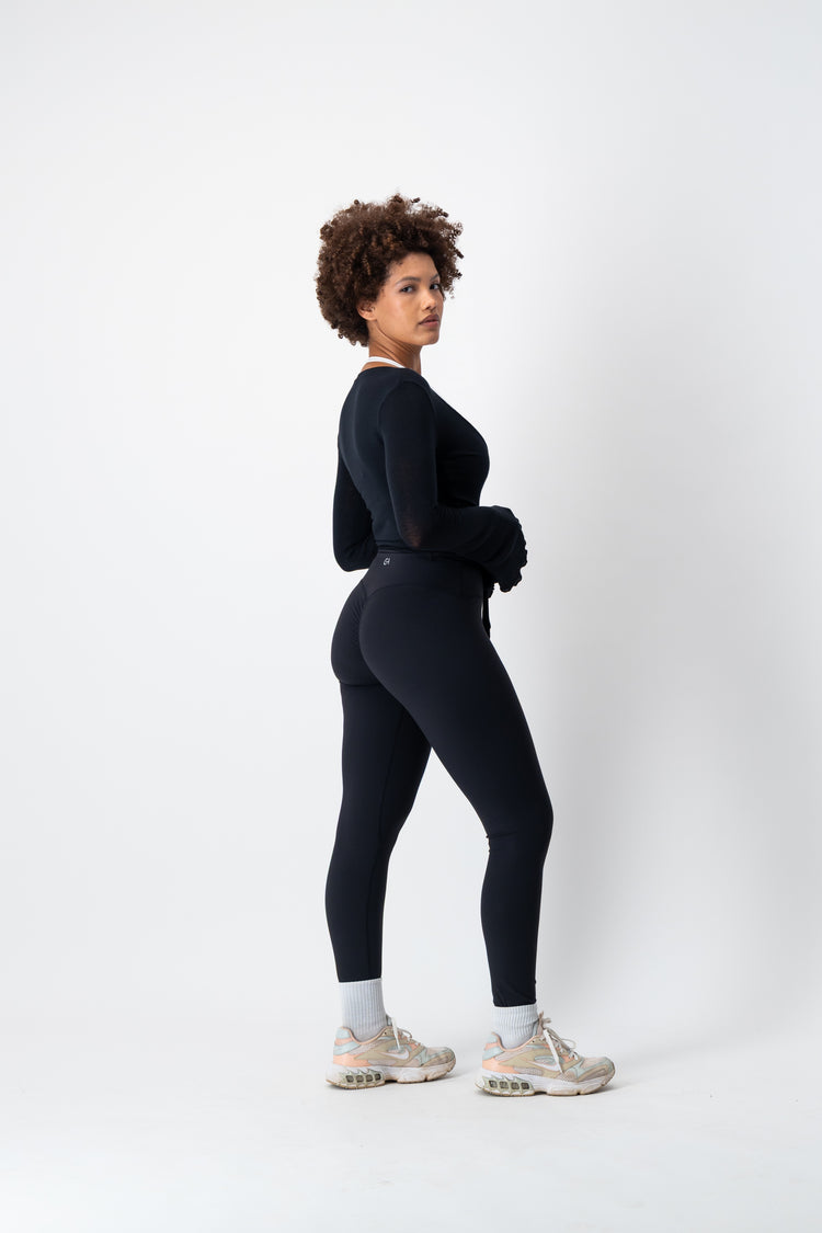 Leisure Flare Sleeve Ballet Wrap | Black