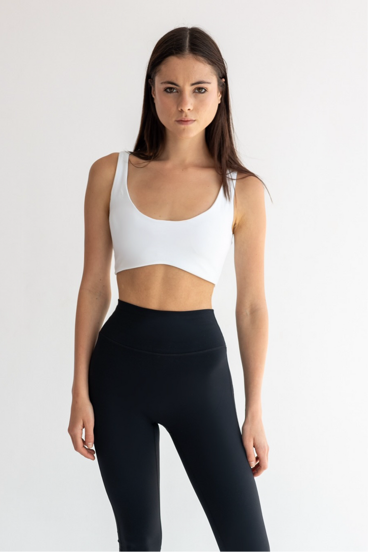 Core Mia Open Back Crop | White