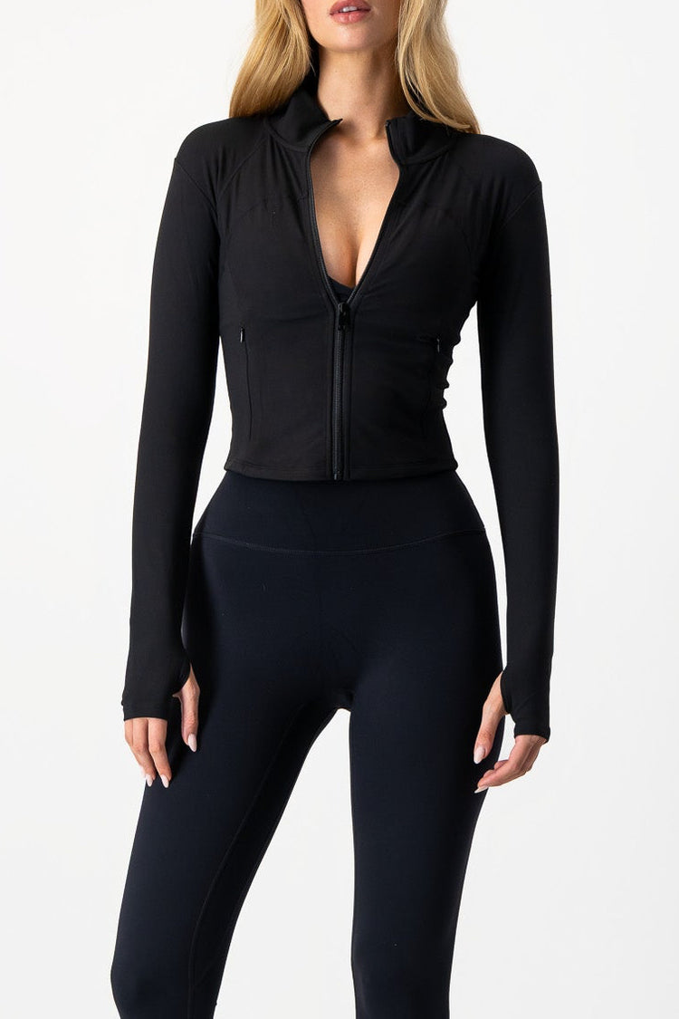 Form Longline Zip Up Jacket | Black