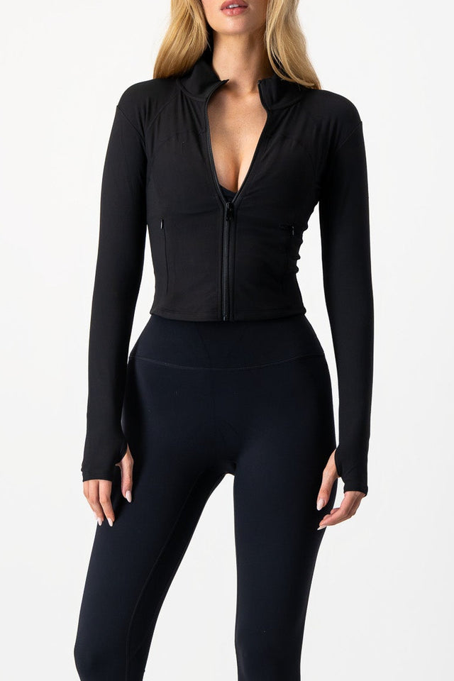 Form Longline Zip Up Jacket | Black