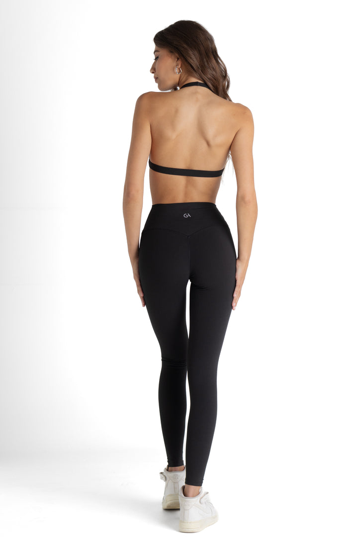 FORM CROSSOVER INVISIBLE SCRUNCH LEGGINGS - Black