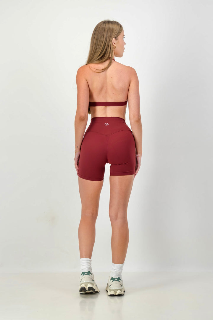 FORM 5" CROSSOVER INVISIBLE SCRUNCH SHORTS - Black Cherry