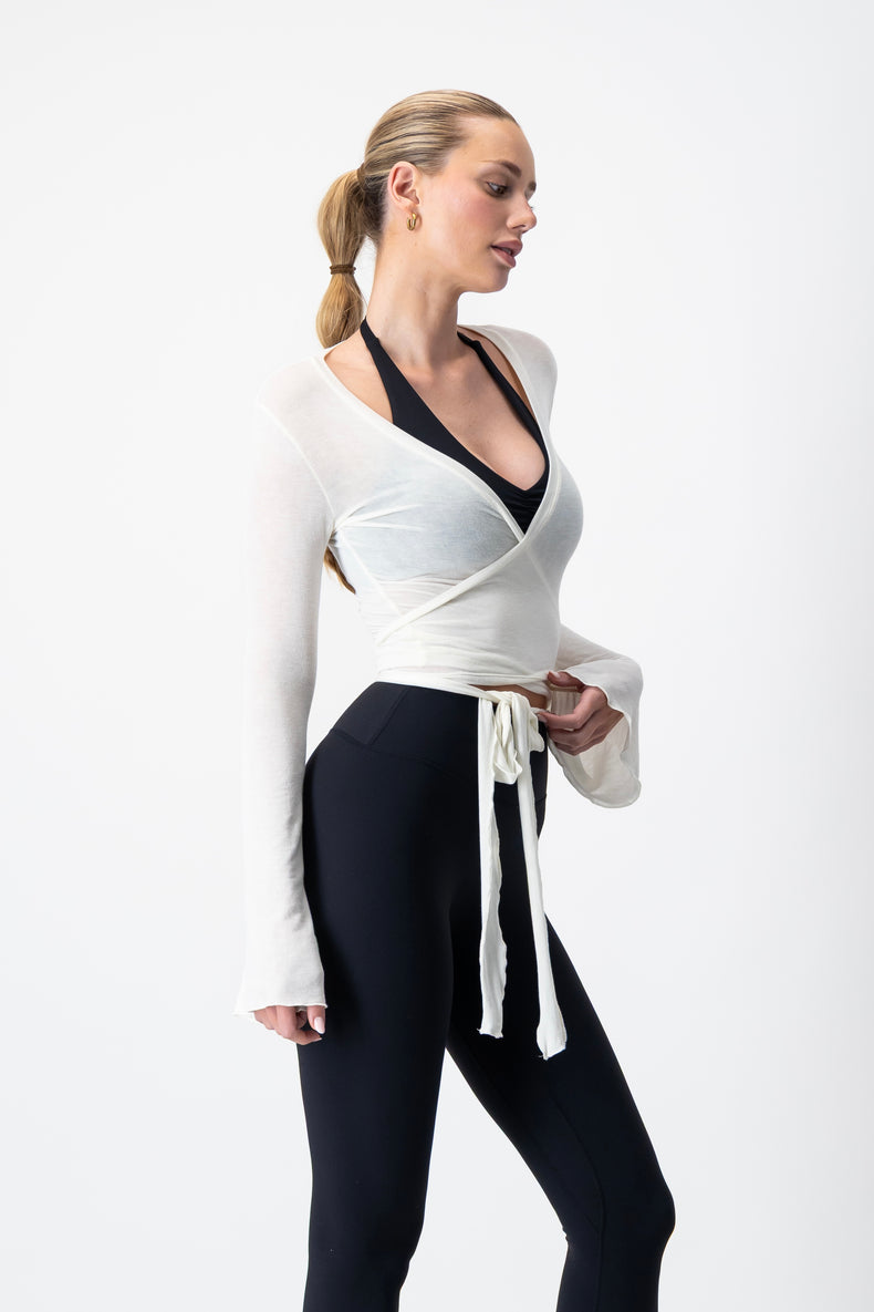 Leisure Flare Sleeve Ballet Wrap | Vanilla