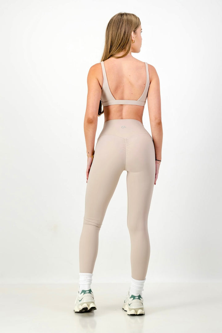 LUXSCULPT SCRUNCH LEGGINGS - Latte