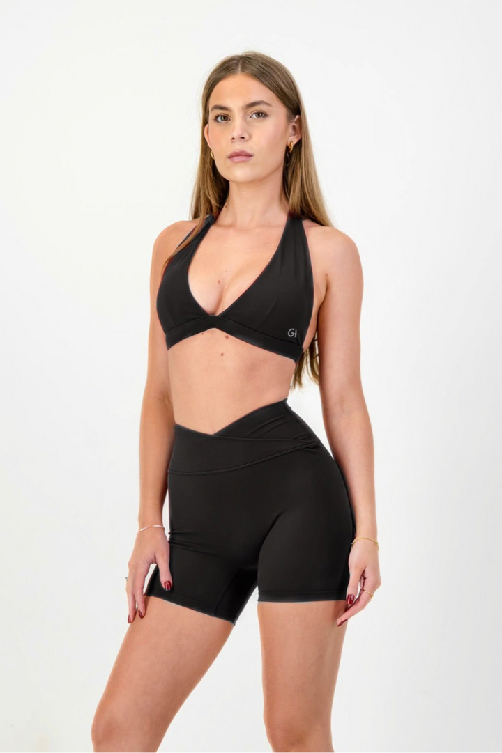 FORM CECE HALTER CROP - Black