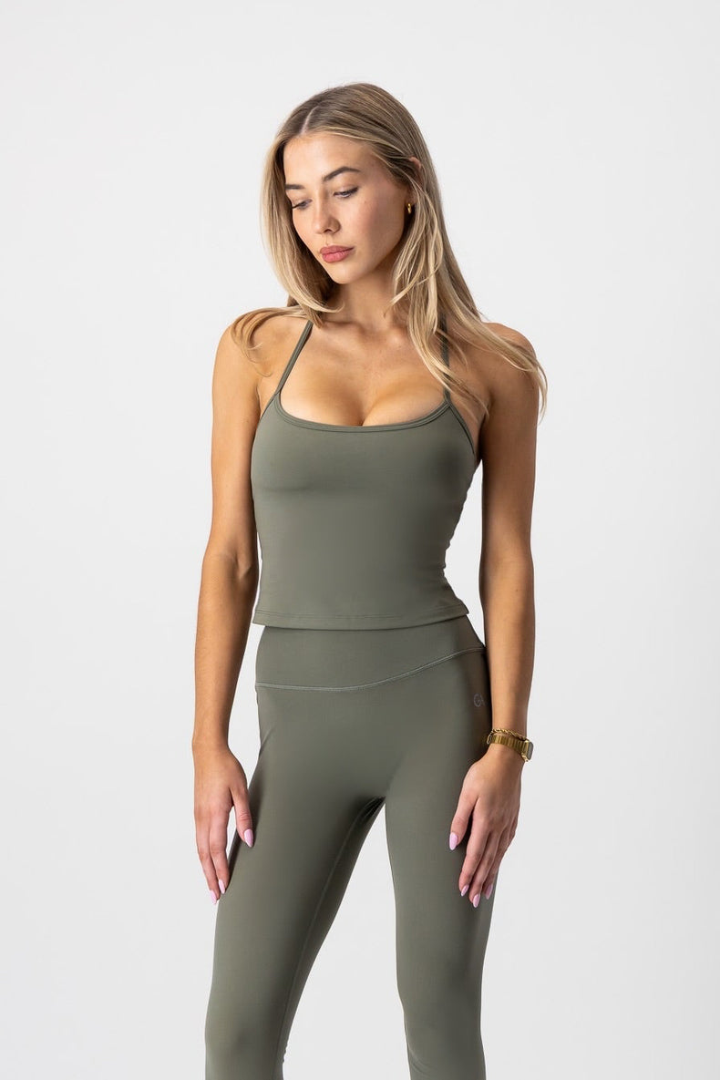 Form Blake Halter Tank | Khaki Green