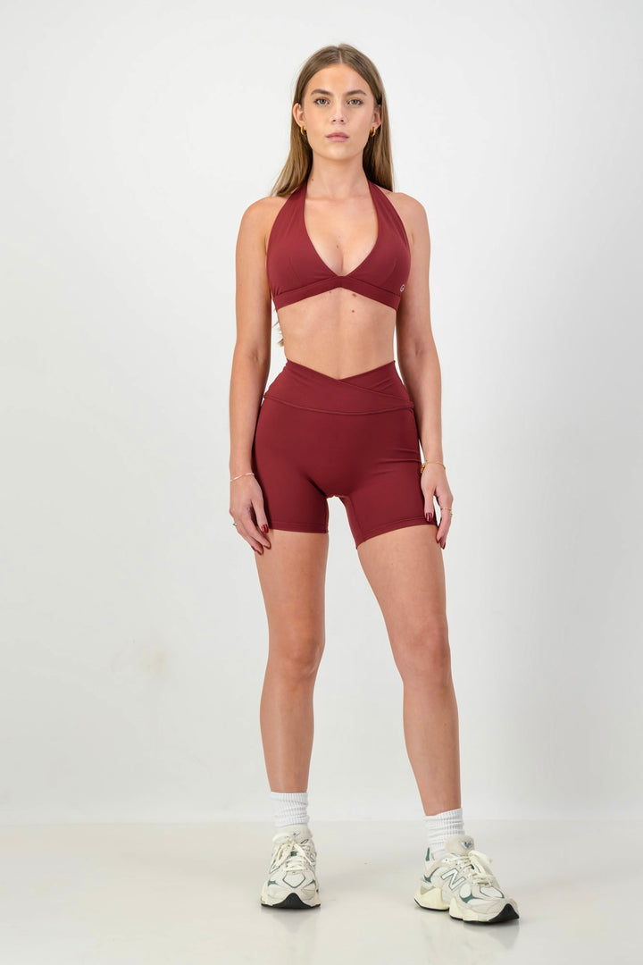 FORM 5" CROSSOVER INVISIBLE SCRUNCH SHORTS - Black Cherry