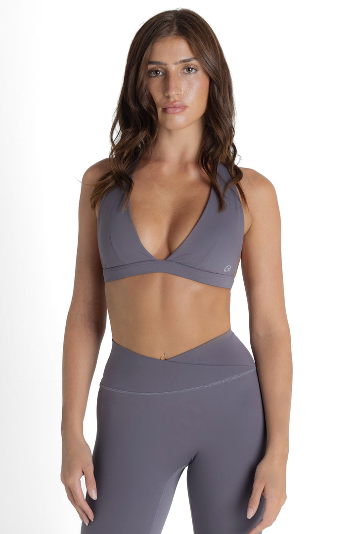 FORM CECE HALTER CROP - Charcoal