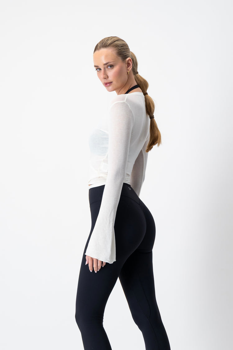 Leisure Flare Sleeve Ballet Wrap | Vanilla