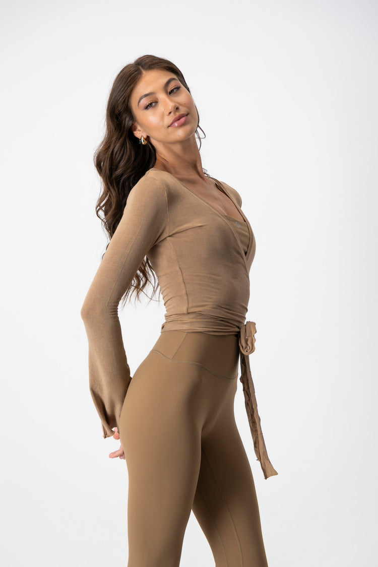 Leisure Flare Sleeve Ballet Wrap | Cinnamon