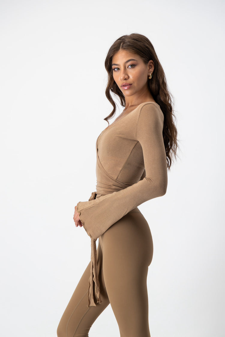 Leisure Flare Sleeve Ballet Wrap | Cinnamon