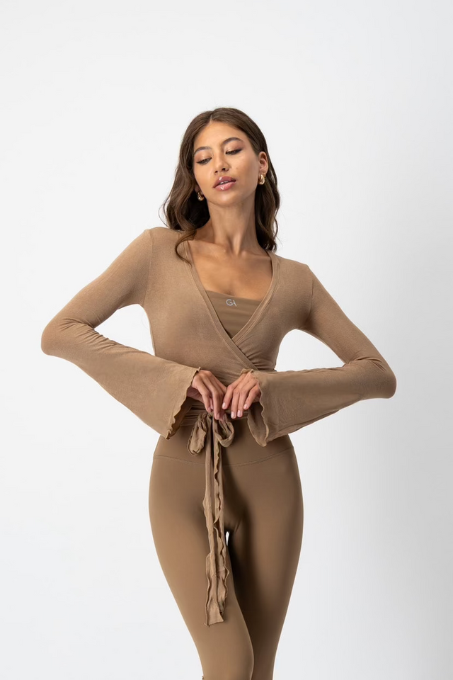 Leisure Flare Sleeve Ballet Wrap | Cinnamon