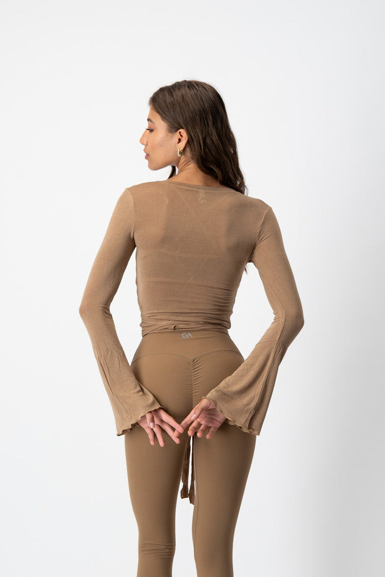Leisure Flare Sleeve Ballet Wrap | Cinnamon