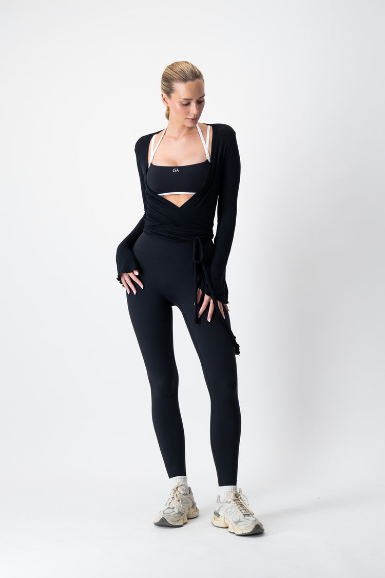 Leisure Flare Sleeve Ballet Wrap | Black