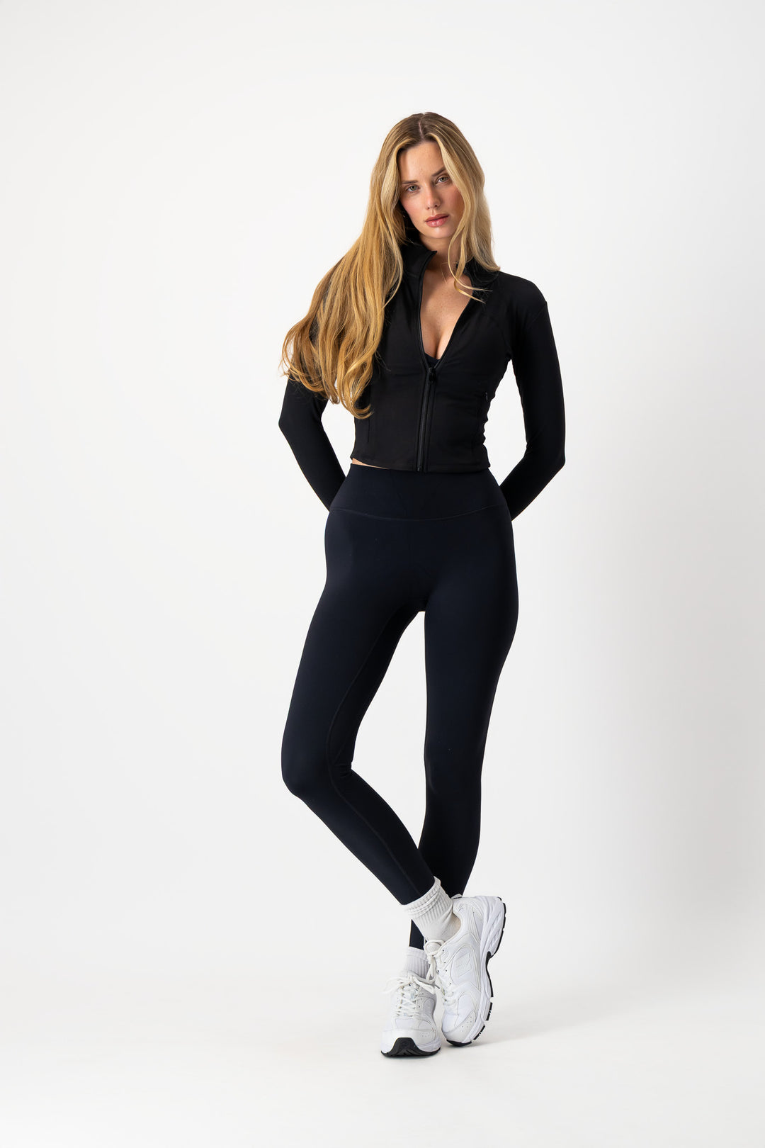 Form Longline Zip Up Jacket- Black