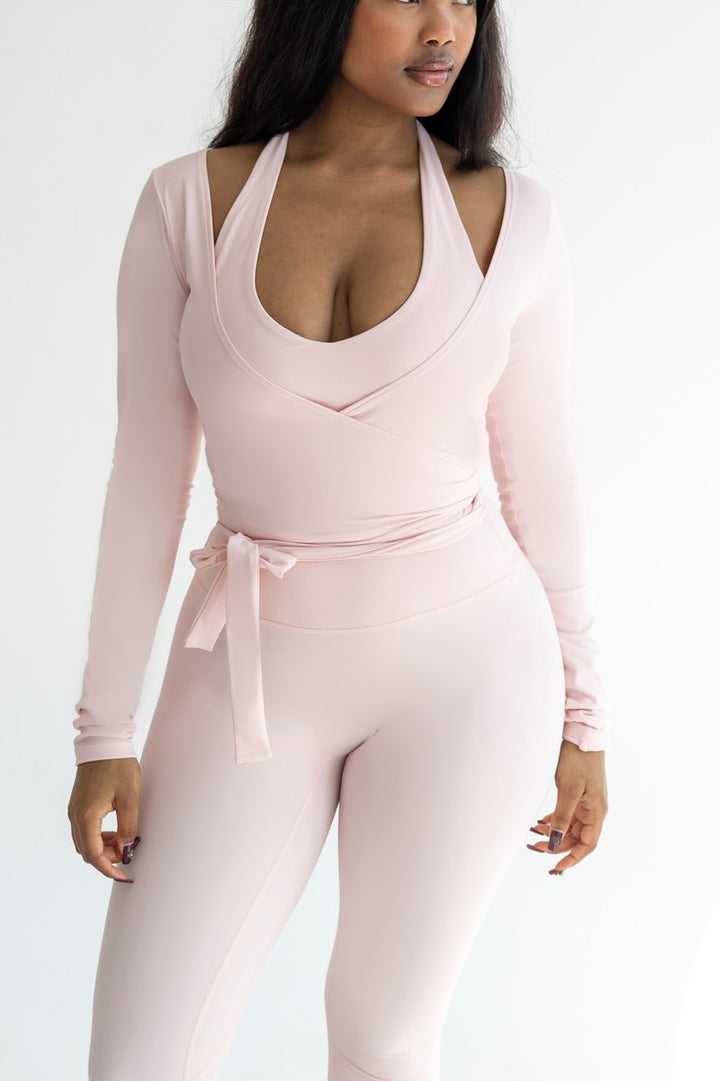 CORE SOPHIA BALLET WRAP TOP - Strawberry glaze