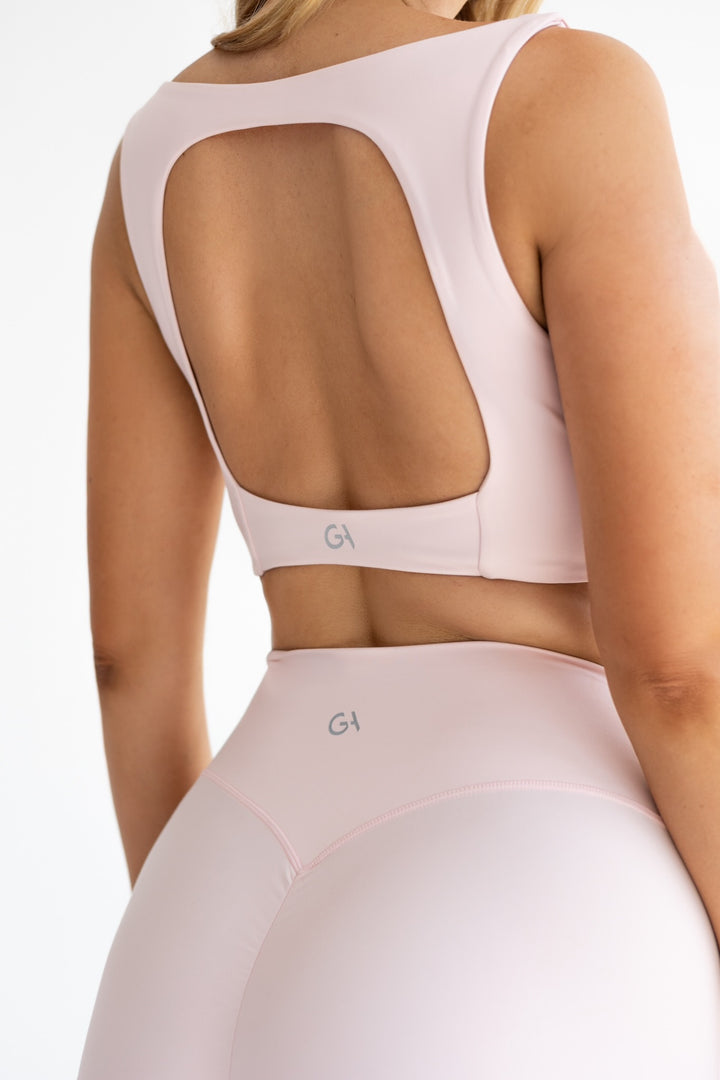 CORE MIA OPEN BACK CROP- Strawberry Glaze