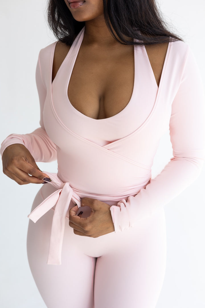 CORE SOPHIA BALLET WRAP TOP - Strawberry glaze