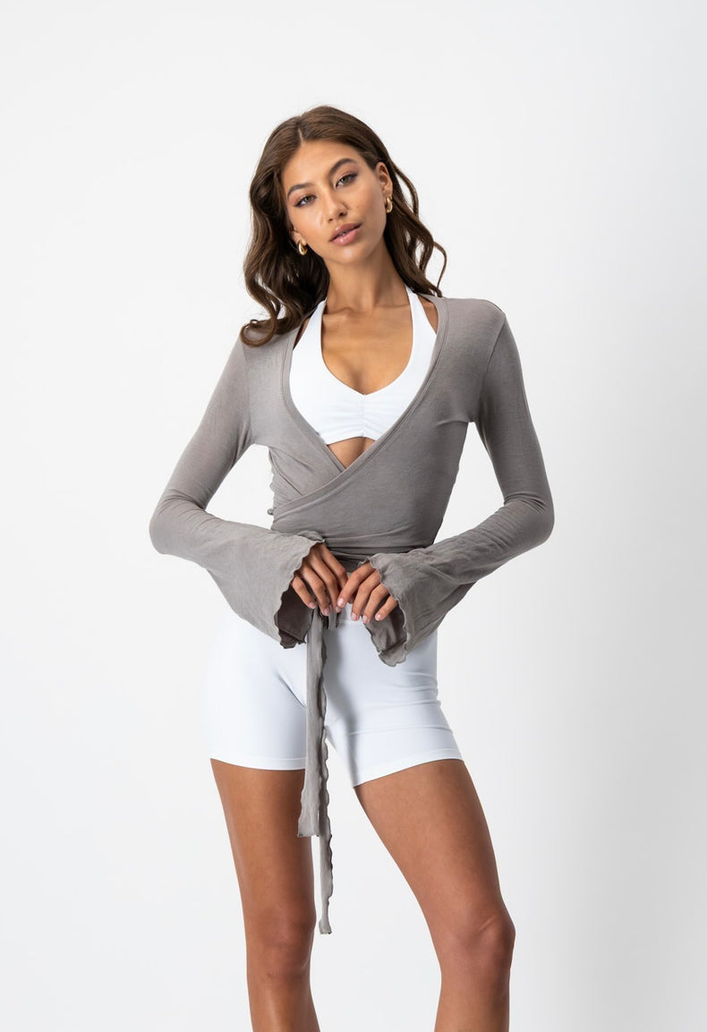 Leisure Flare Sleeve Ballet Wrap | Grey