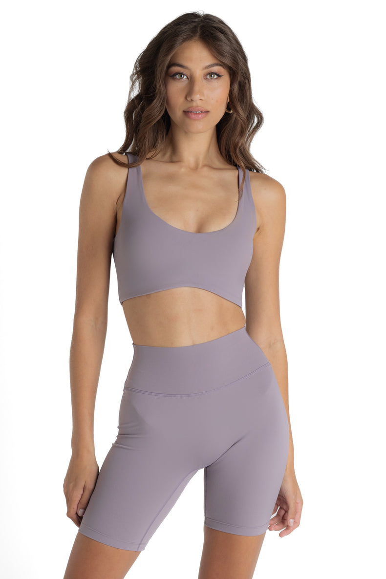 Core Mia Open Back Crop | Graphite