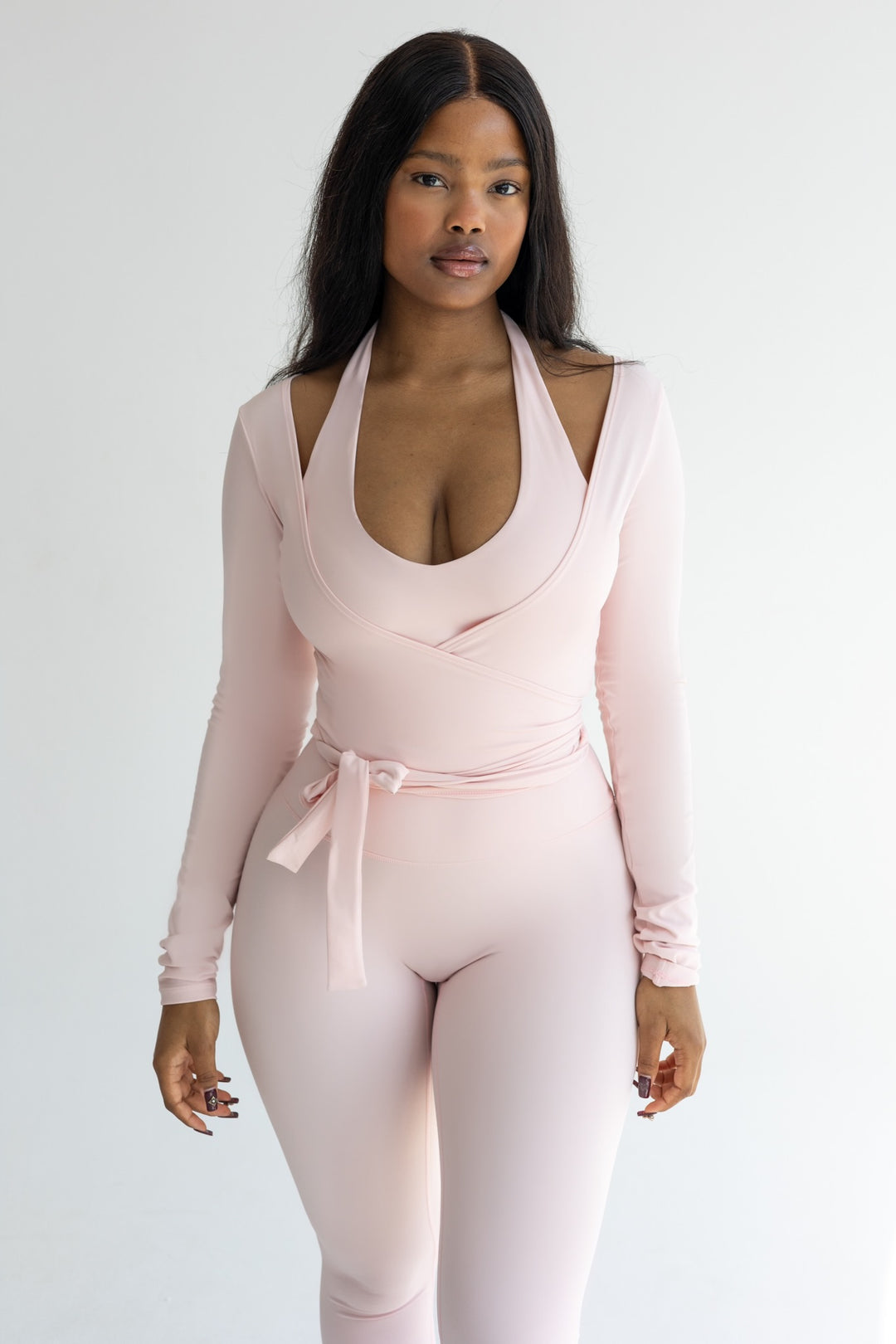 CORE SOPHIA BALLET WRAP TOP - Strawberry glaze