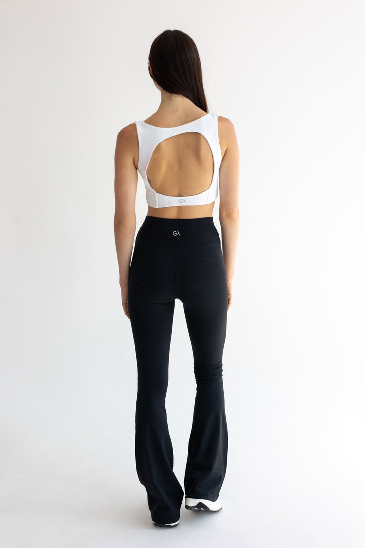 Core Mia Open Back Crop | White