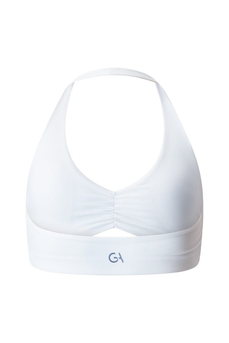 CloudForm Staple Halter Crop | White