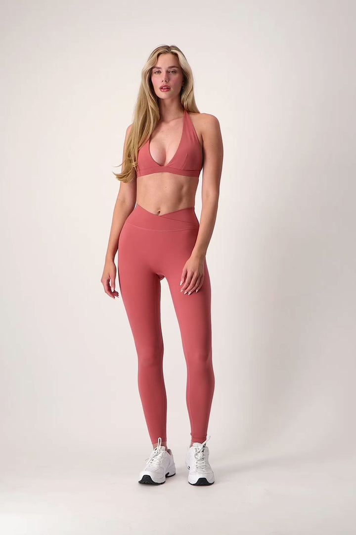 FORM CROSSOVER INVISIBLE SCRUNCH LEGGINGS - Rose