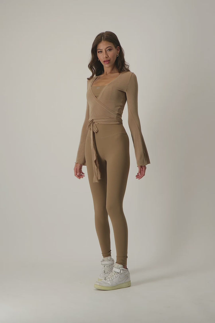 Leisure Flare Sleeve Ballet Wrap | Cinnamon